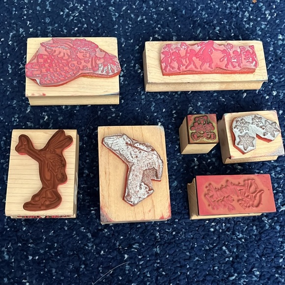 Lot - 7 Rubber stamps & 3 design punches - Picture 3 of 5